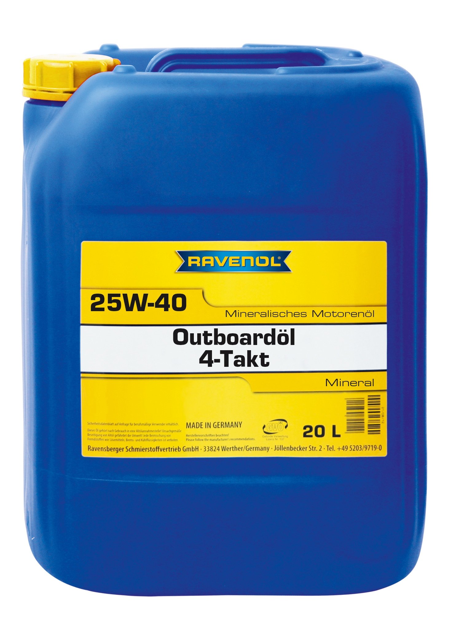 RAVENOL Outboardoel 4T SAE 25W-40 20 L