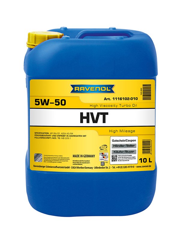 RAVENOL HVT High Viscosity Turbo Oil SAE 5W-50 10 L