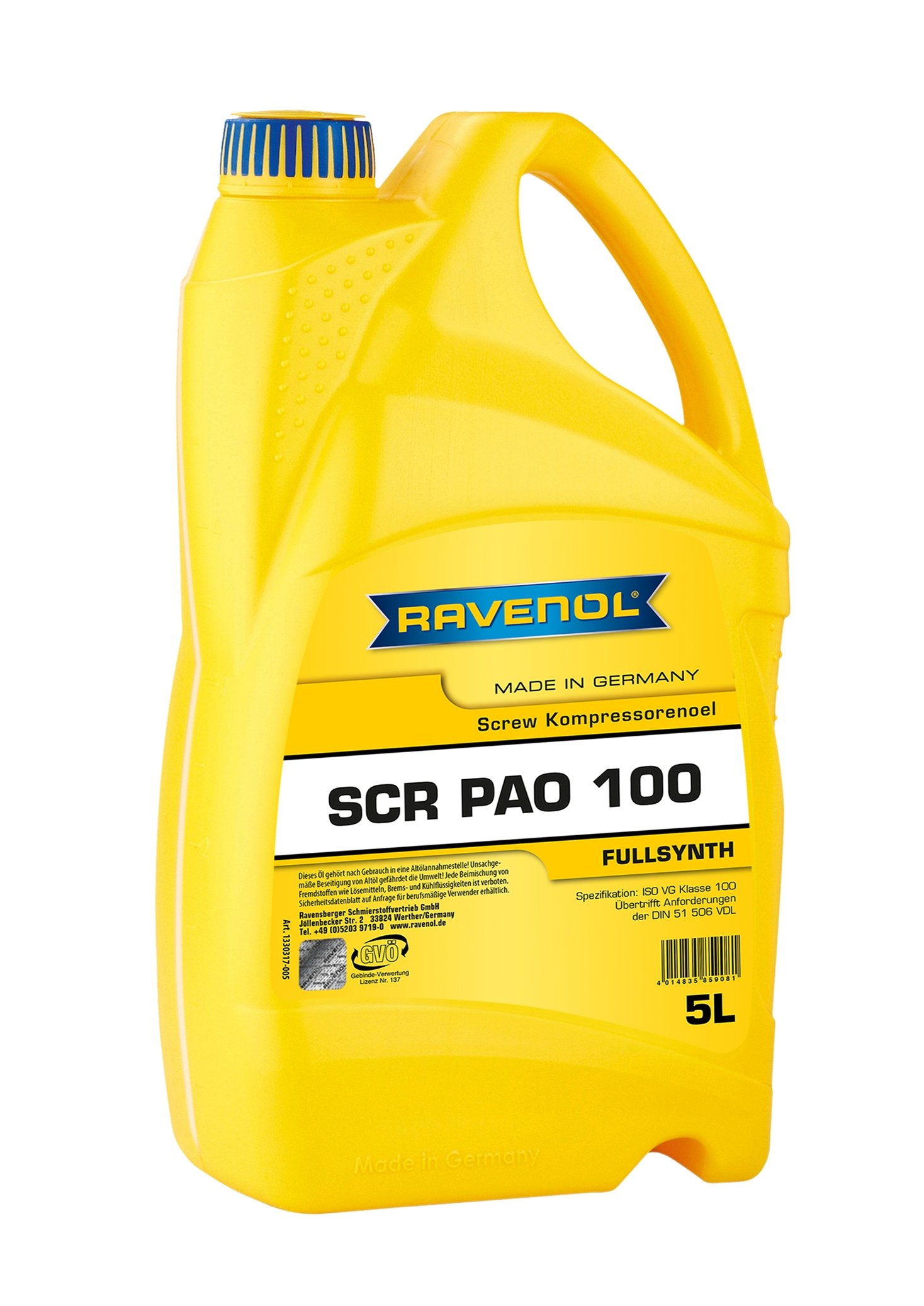 RAVENOL SCR PAO 100 Screw Kompressorenoel 5 L