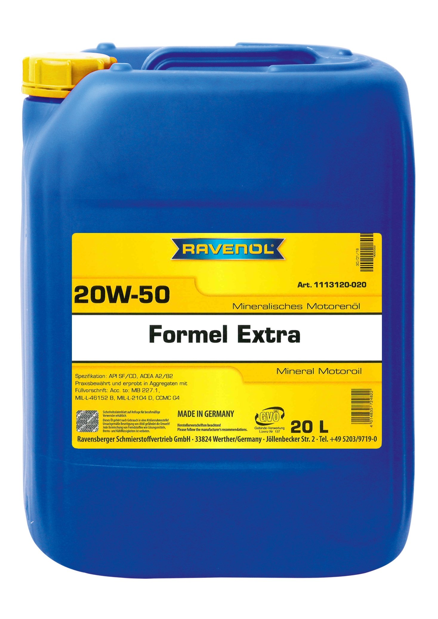 RAVENOL Formel Extra SAE 20W-50 20 L