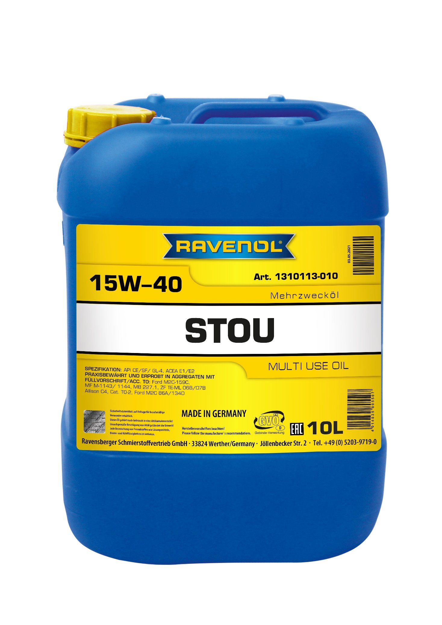 RAVENOL STOU SAE 15W-40 10 L