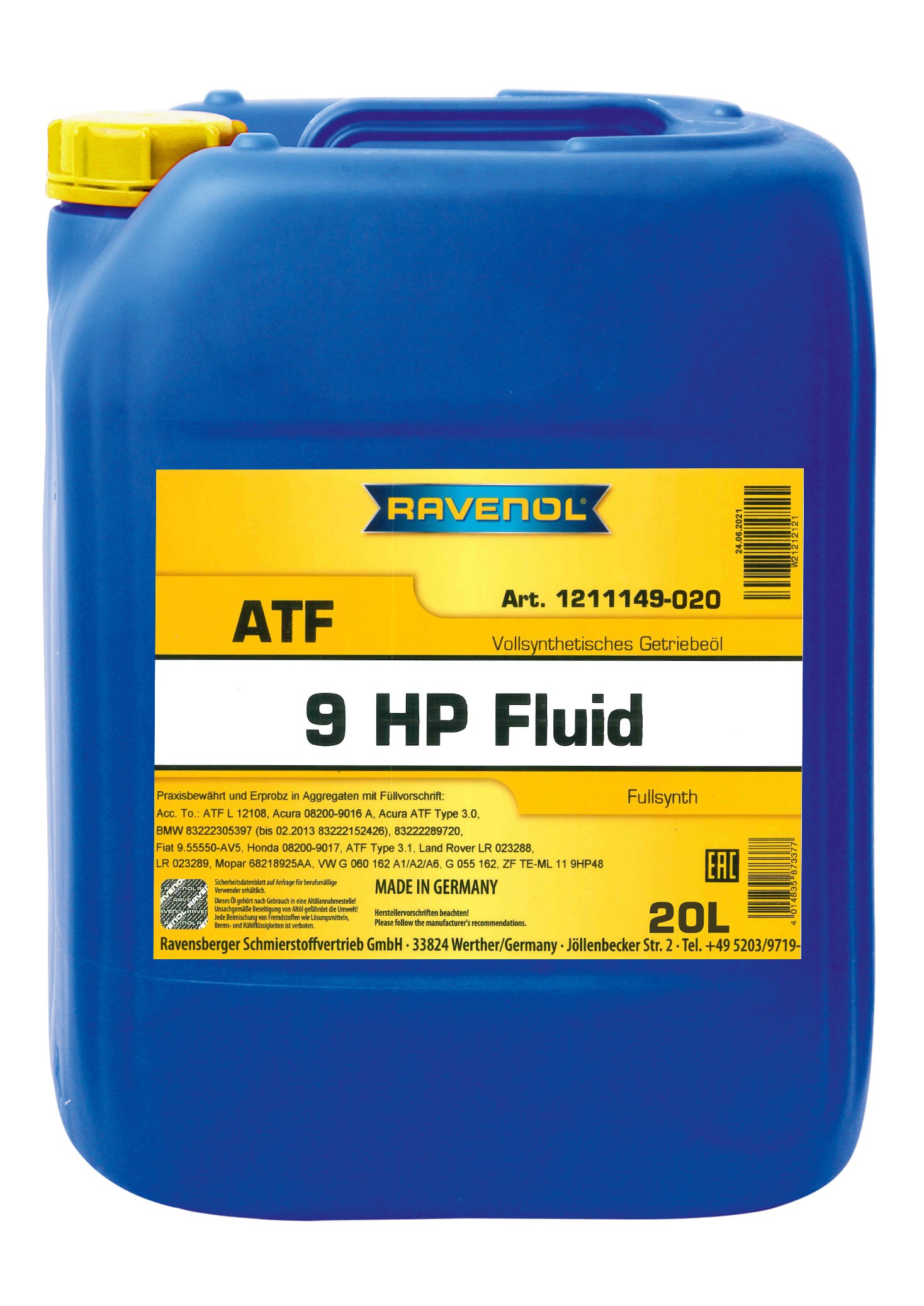 RAVENOL ATF 9HP Fluid 20 L