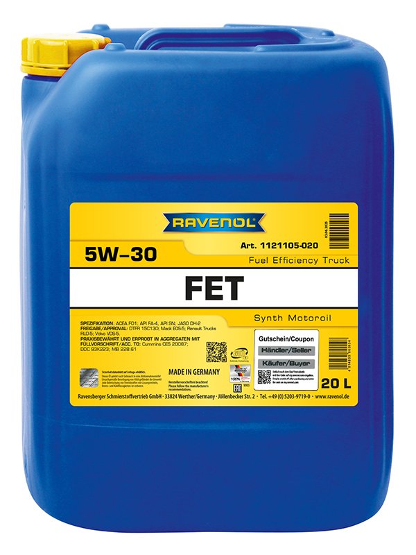 RAVENOL FET Fuel Efficiency Truck SAE 5W-30 20 L