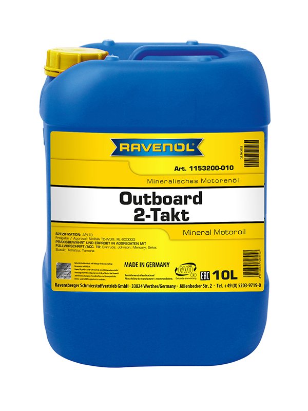 RAVENOL Outboardoel 2T Mineral 10 L
