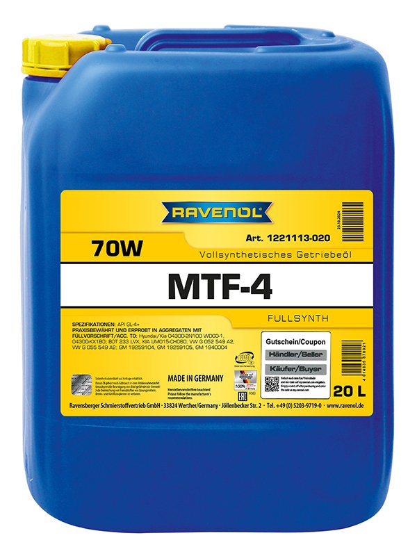 RAVENOL MTF-4 SAE 70W 20 L