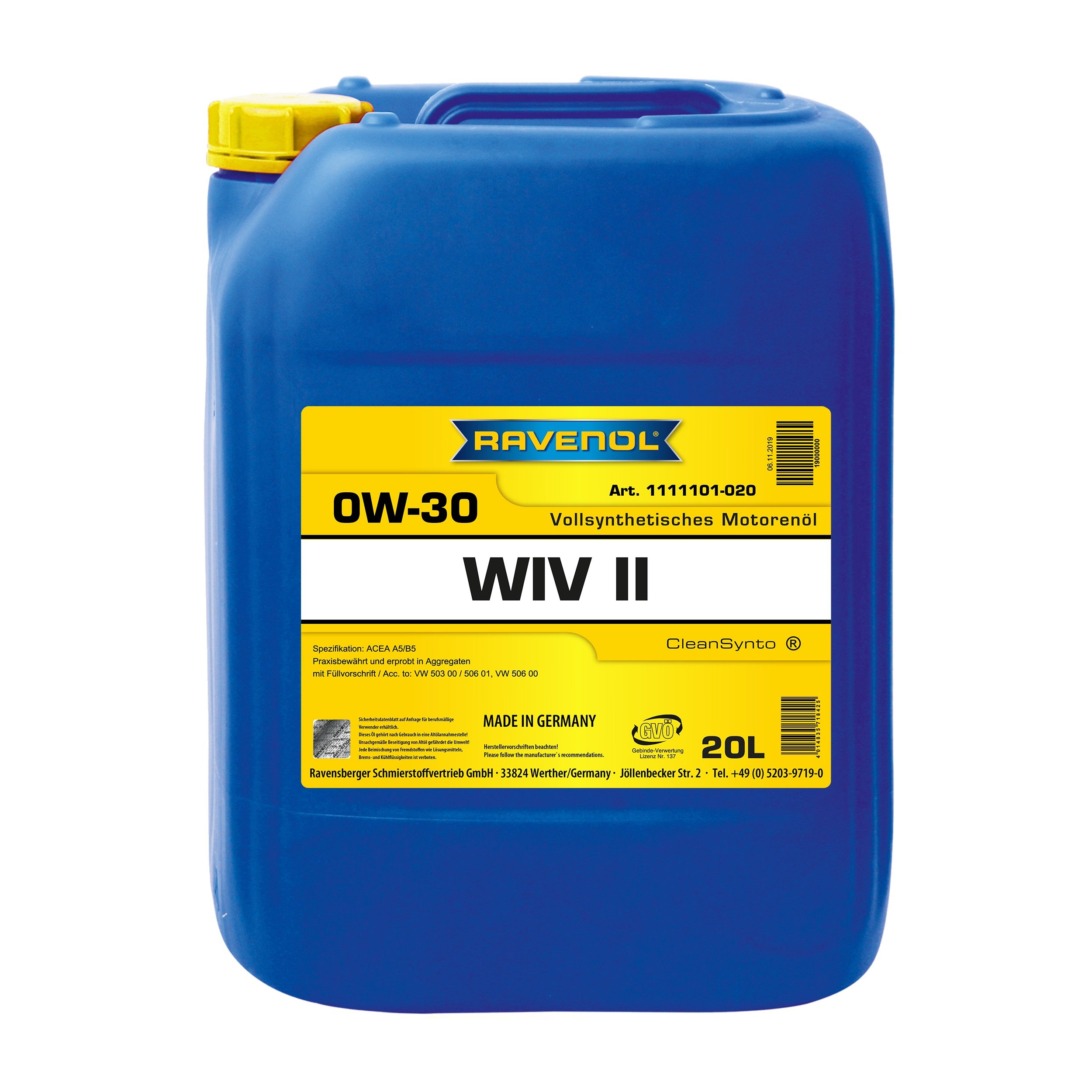 RAVENOL WIV II SAE 0W-30 20 L
